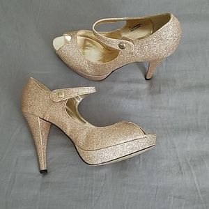 Just Fabulous Gold Platform Heels